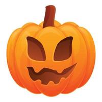 Magic pumpkin icon, cartoon style vector