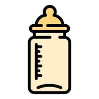 Newborn milk bottle icon, outline style vector