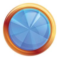 Round gemstone icon, cartoon style vector