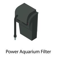 Power aquarium filter icon, isometric style vector