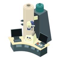 Super microscope icon, isometric style vector