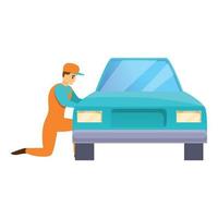 Car mechanic icon, cartoon style vector