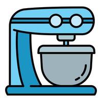 Cook food processor icon, outline style vector