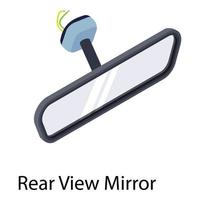 Rear view mirror icon, isometric style vector