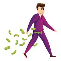 Millionaire guy icon, cartoon style vector