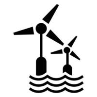Wind wave turbine icon, simple style vector