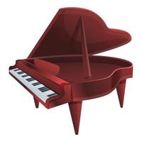 Vetor de Piano online class isolated cartoon vector illustration