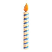 Colorful birthday candle icon, cartoon style vector