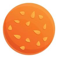 Round biscuit icon, cartoon style vector