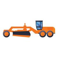 Truck grader machine icon, cartoon style vector