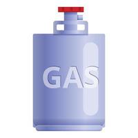 icono de cilindro de gas industrial, estilo de dibujos animados vector