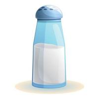 Salt bottle icon, cartoon style vector