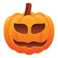 Cutting pumpkin icon, cartoon style vector