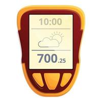 Digital barometer icon, cartoon style vector