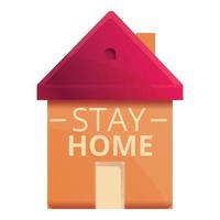 Stay home coronavirus icon, cartoon style vector