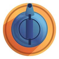 Top view kettle icon, cartoon style vector