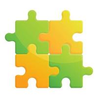 Jigsaw icon, cartoon style vector