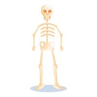 lindo icono de esqueleto de halloween, estilo de dibujos animados vector