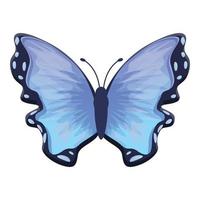 Blue kid butterfly icon, cartoon style vector