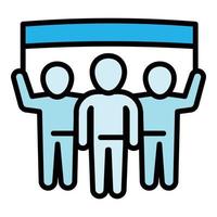 Teamwork banner icon, outline style vector