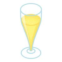 Holiday champagne glass icon, isometric style vector