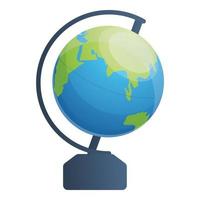 School globe icon, cartoon style vector