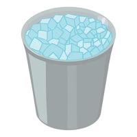 Champagne ice box icon, isometric style vector