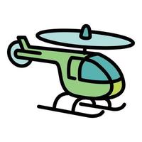 Toy helicopter icon, outline style vector