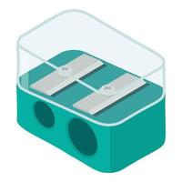 Transparent sharpener icon, isometric style vector