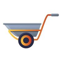 Working wheelbarrow icon, cartoon style vector