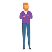 Art director red beard icon, cartoon style vector