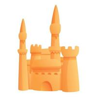 Childhood castle sand icon, cartoon style vector