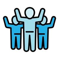 Team integration icon, outline style vector