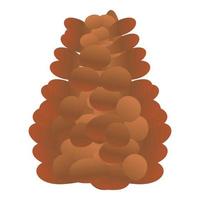 Magic pine cone icon, cartoon style vector