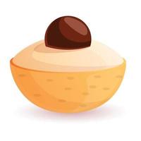 Longan fruit icon, cartoon style vector