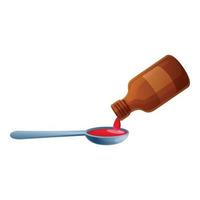 Dosage cough syrup icon, cartoon style vector