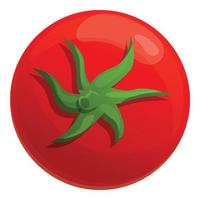 icono de tomate de vista superior, estilo de dibujos animados vector