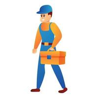 Repairman tool box icon, cartoon style vector