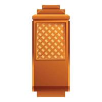 Wood elevator cabine icon, cartoon style vector