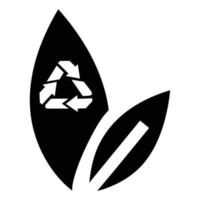 icono de hoja de reciclaje, estilo simple vector