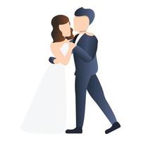 icono de novia de fiesta, estilo de dibujos animados vector