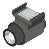 Bicycle flashlight icon, isometric style vector