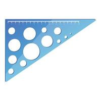 Geometric angle ruler icon, cartoon style vector