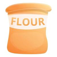 Fresh flour sack icon, cartoon style vector