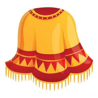 Mexican poncho clothes icon, cartoon style