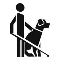 icono de guía de perro hombre, estilo simple vector