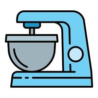 icono de mezclador de cocina, estilo de contorno vector