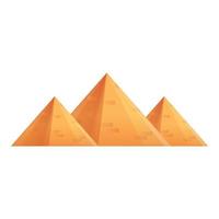 Egypt pyramid icon, cartoon style vector