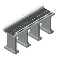 icono de puente de construcción, estilo isométrico vector