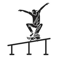 icono de truco de tubería skater, estilo simple vector